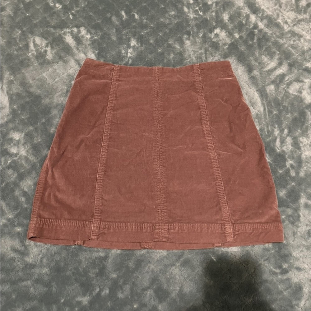Free‎ People Modern Femme Corduroy Mini Skirt Mauve Brown Size 2
